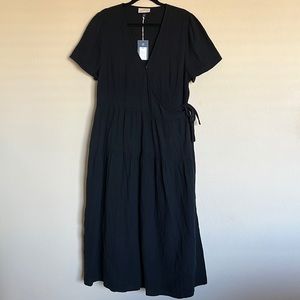 Universal Thread Black Gauze Wrap Dress